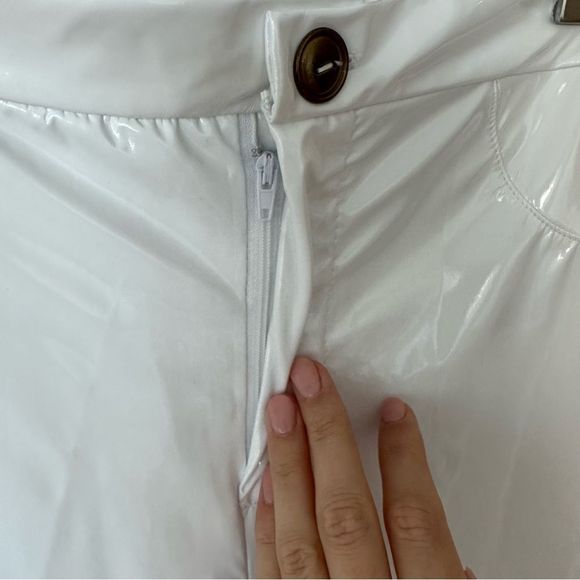 fashion nova late night texts vinyl pants white - Picture 6 of 9